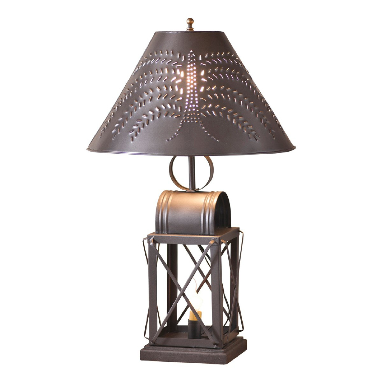 Smokey Black Keeping Room Metal And Wood Table Lamp With Willow