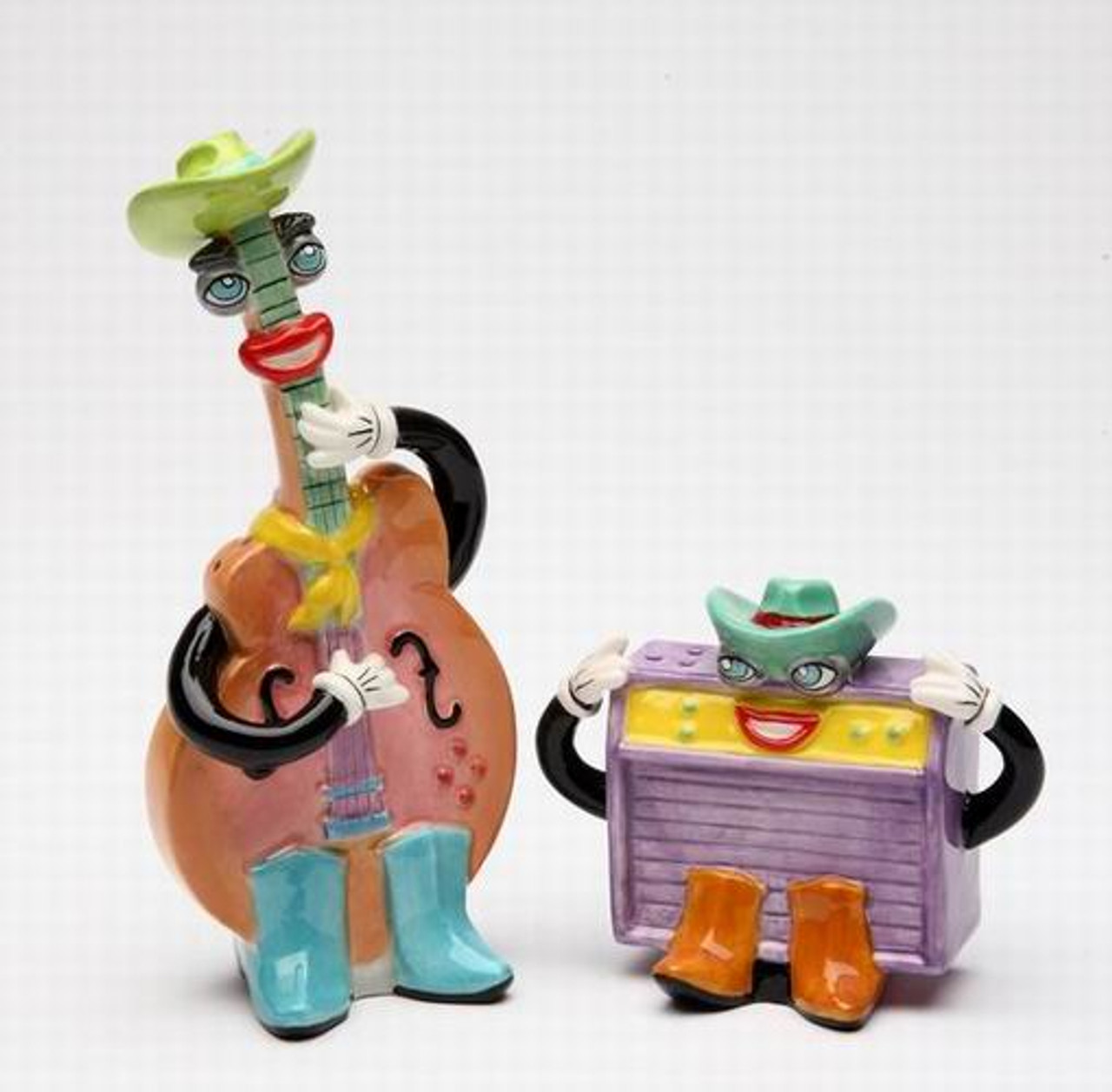 Country Electronic Guitar and Amp Salt and Pepper Shakers, Set of 4 -  Tableware - Appletree Design