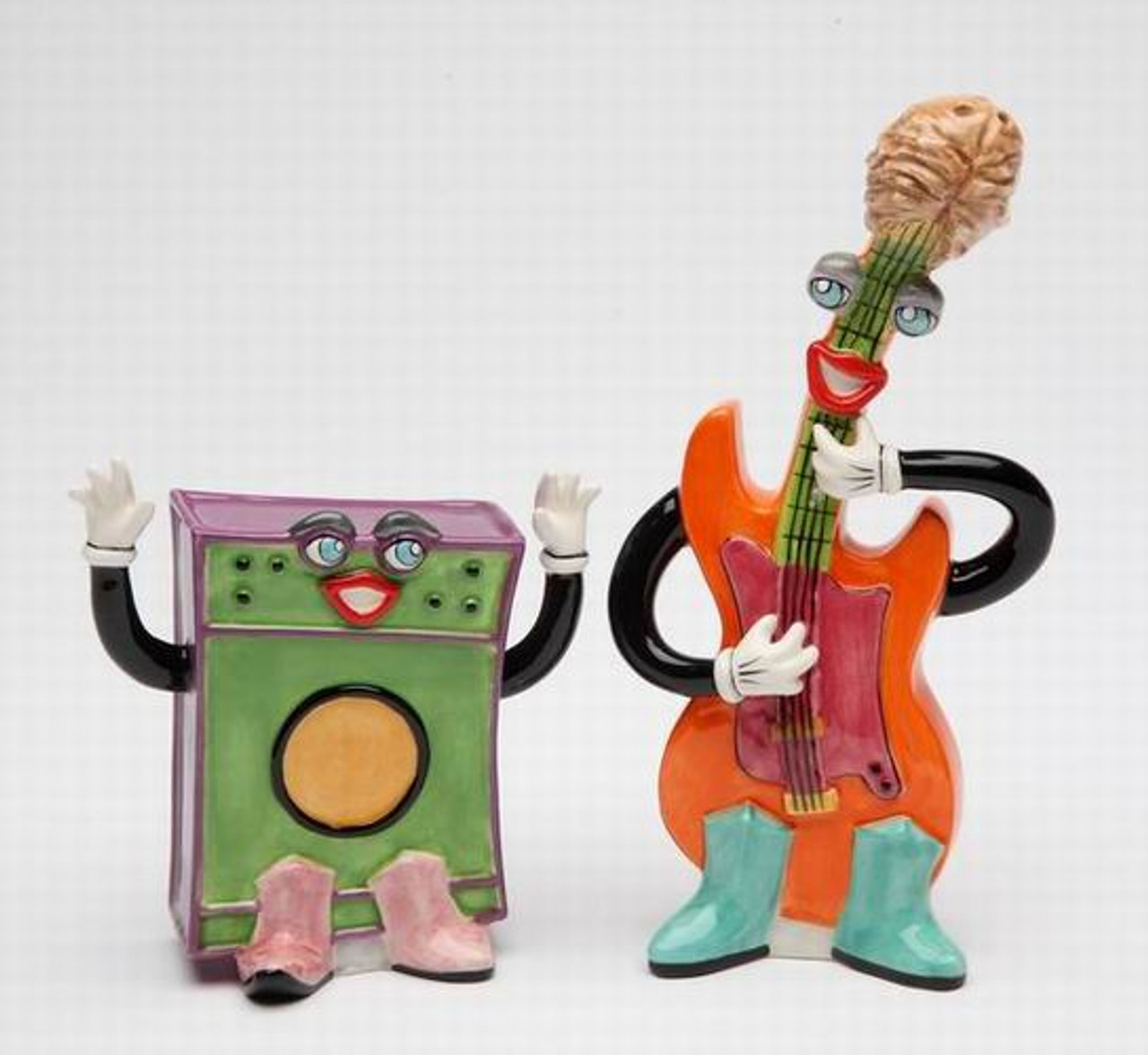 Rock & Roll Electric Bass & Amp Salt and Pepper Shakers, Set of 4