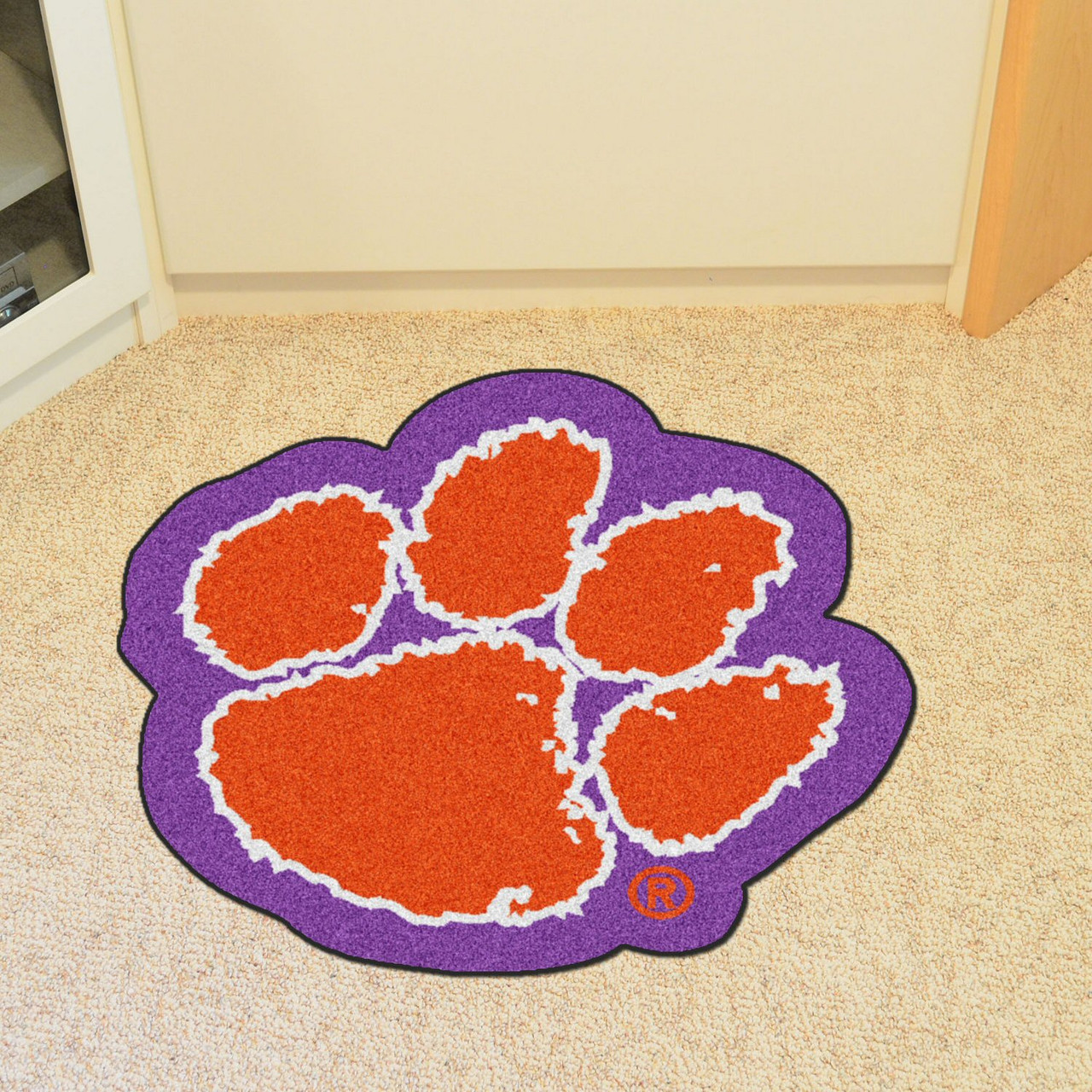 Clemson University Mascot Mat - Paw Print Logo - Floor Rug - Area Rug