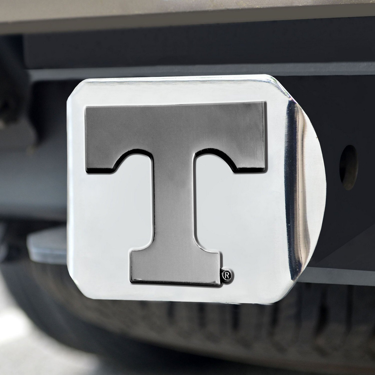 University of Tennessee Hitch Cover - Chrome on Chrome