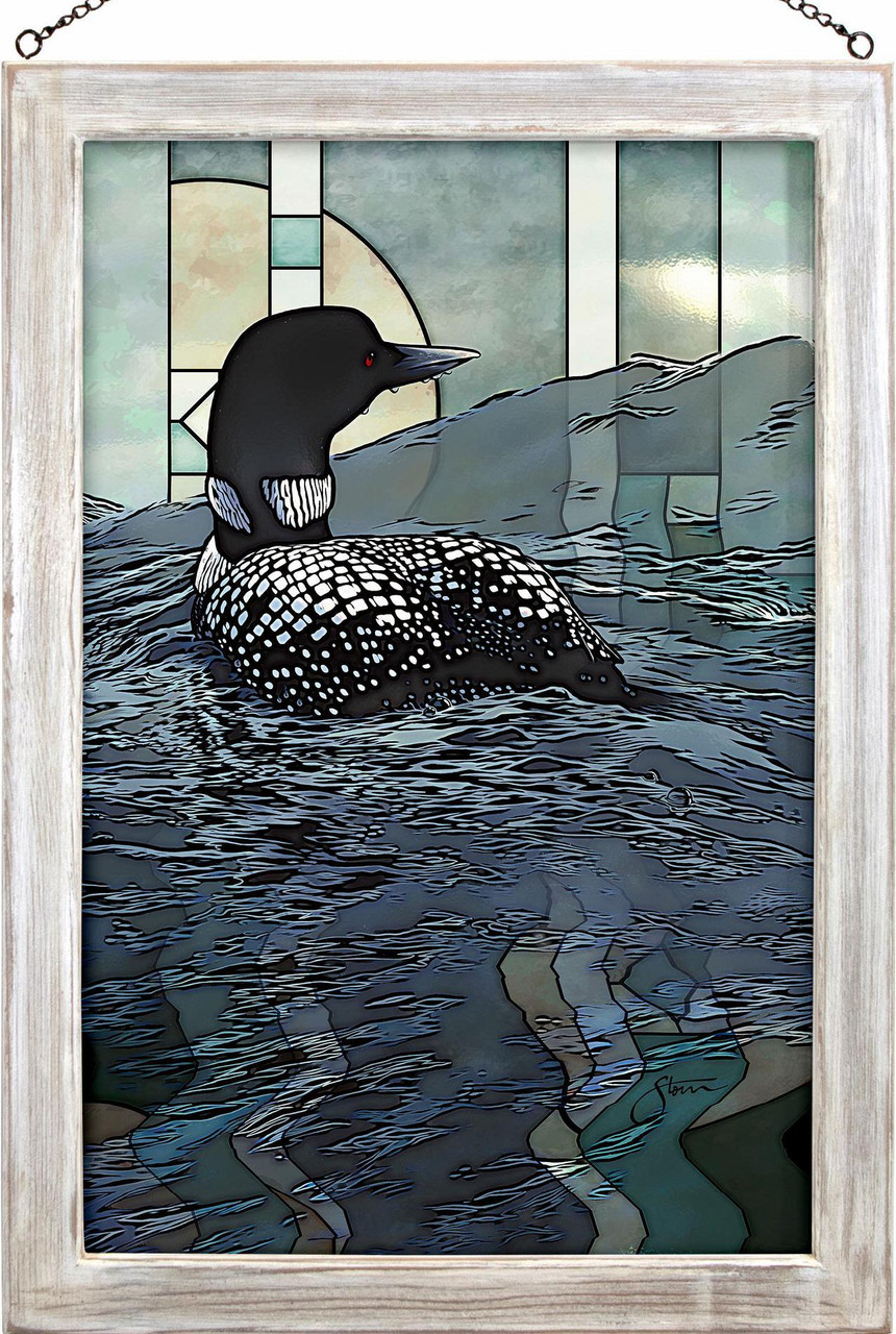 Weather the Storm Loon Stained Glass Wall Art - Wall Decor - Wild Wings