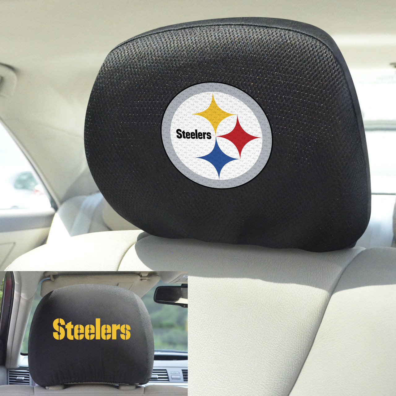 moderat tidevand Fremkald Pittsburgh Steelers Car Headrest Cover, Set of 2 - Auto Accessories - NFL