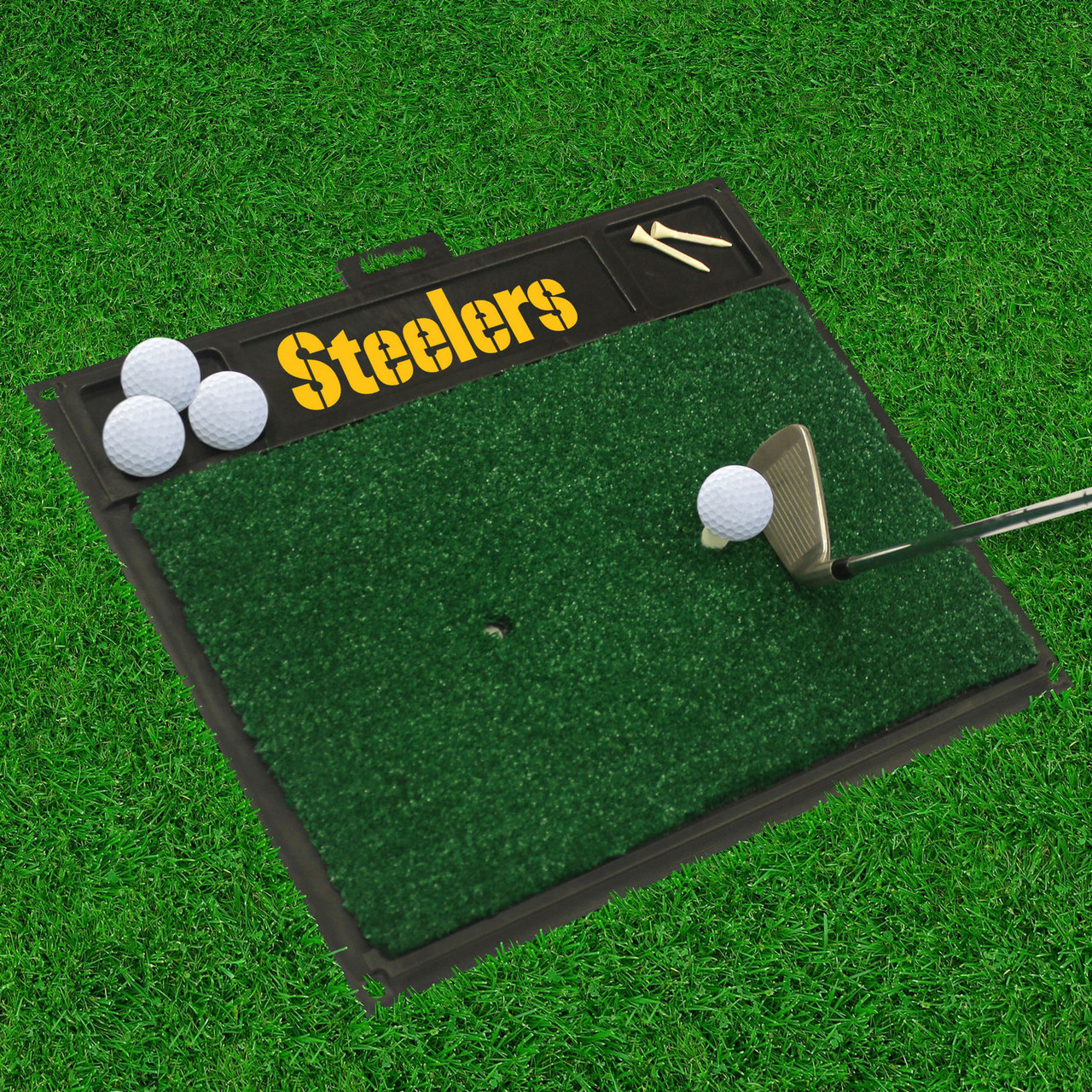 20' x 17' Pittsburgh Steelers Golf Hitting Mat - Golf Accessory - NFL