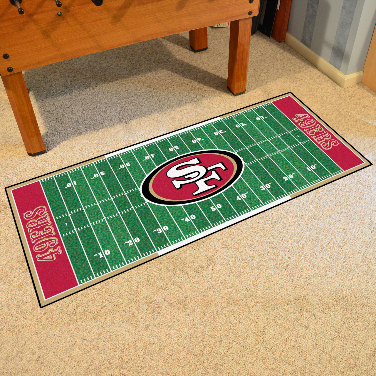 FANMATS San Francisco 49ers Patterned 2 ft. x 2 ft. XFIT Round Area Rug  23360 - The Home Depot