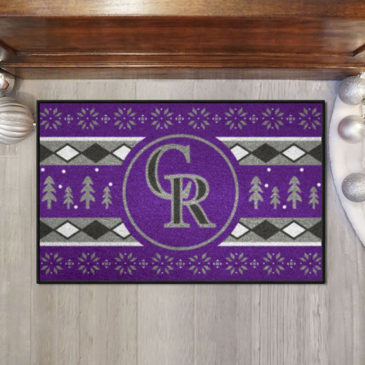 19 x 30 Colorado Rockies Uniform Purple Rectangle Starter Mat - Floor Rug  - Area Rug - MLB