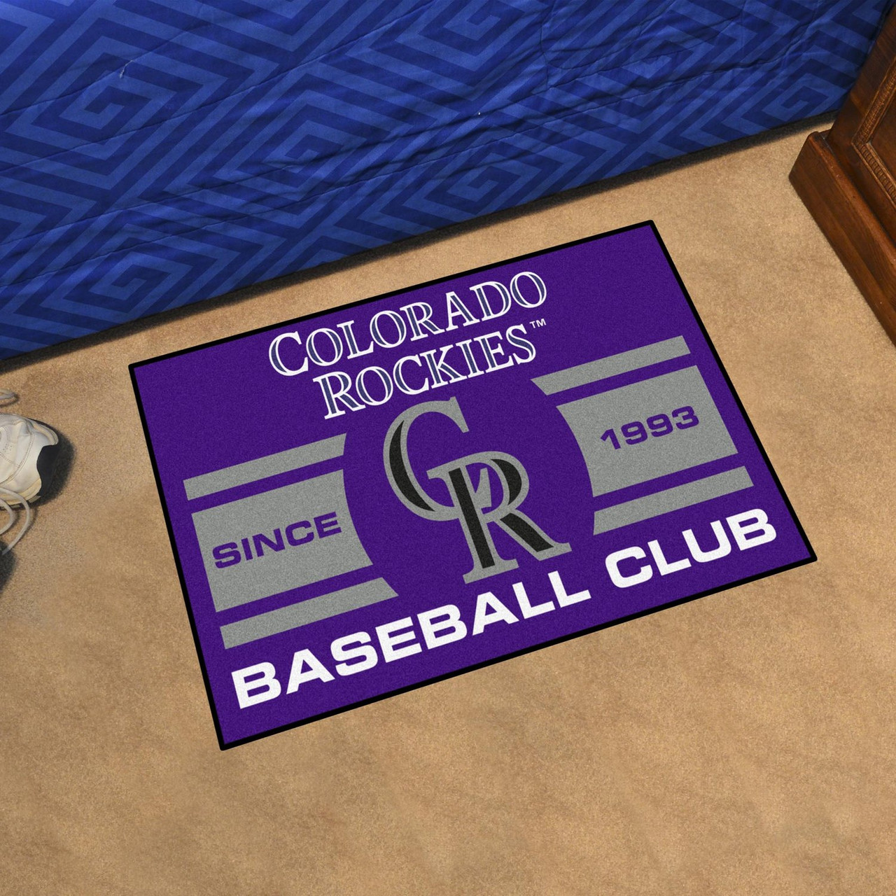 19 x 30 Colorado Rockies Uniform Purple Rectangle Starter Mat - Floor Rug  - Area Rug - MLB