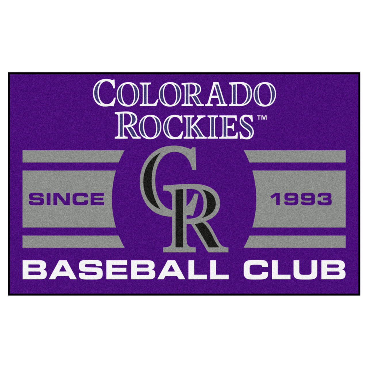 19 x 30 Colorado Rockies Uniform Purple Rectangle Starter Mat - Floor Rug  - Area Rug - MLB