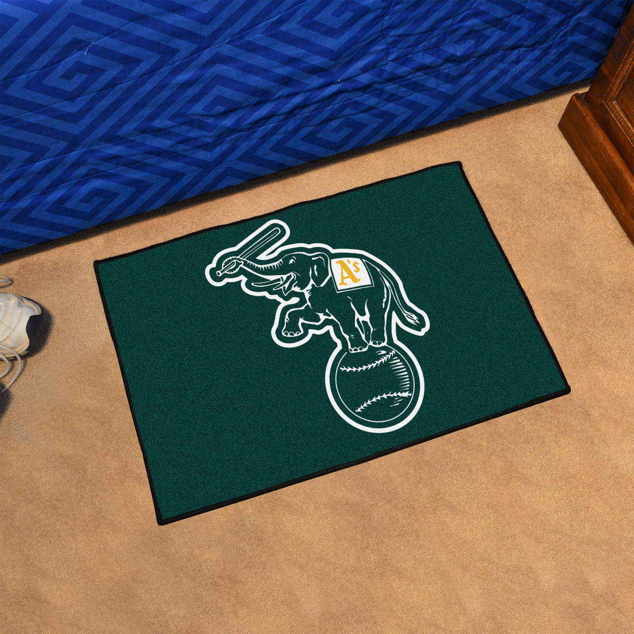 19 x 30 Oakland Athletics Elephant Logo Green Rectangle Starter Mat -  Floor Rug - Area Rug - MLB