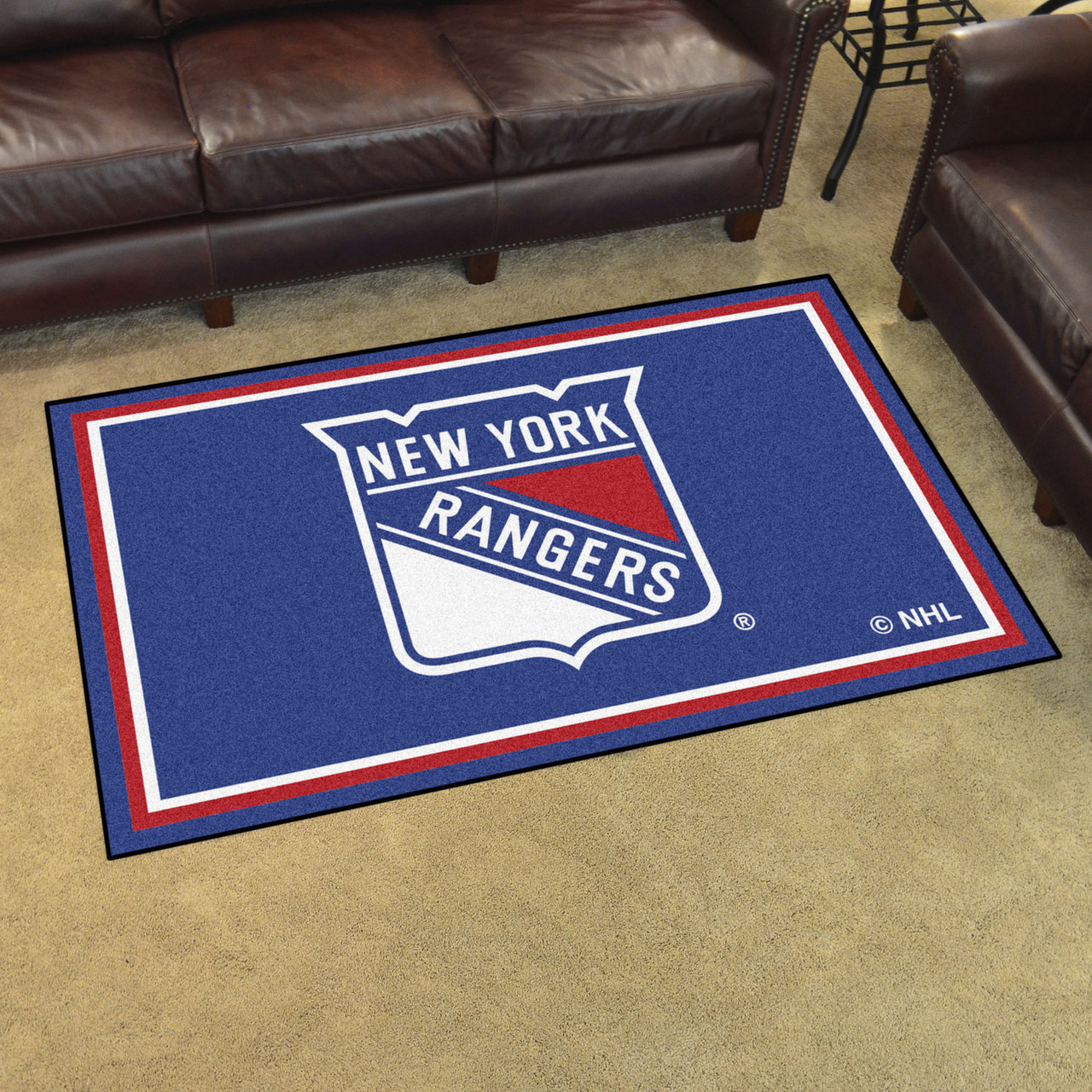 4' x 6' New York Rangers Blue Rectangle Rug Floor Rug Area Rug NHL
