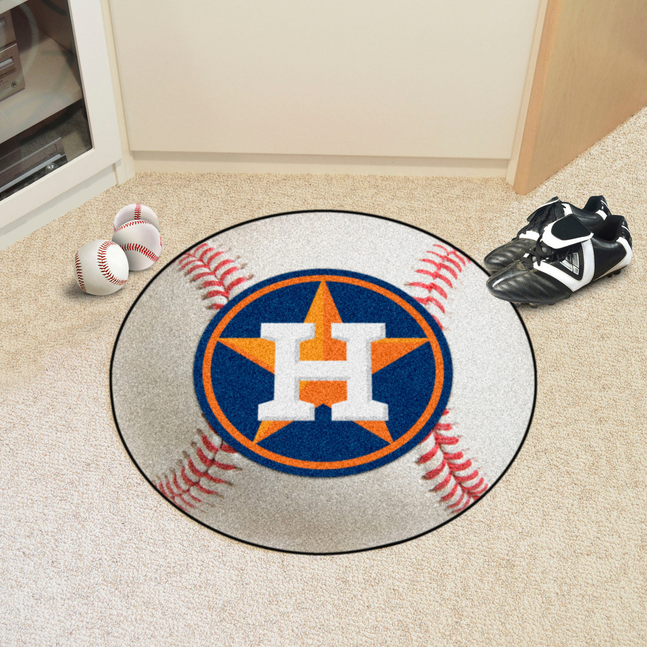 27 1995 Houston Astros Retro Logo Baseball Style Round Mat