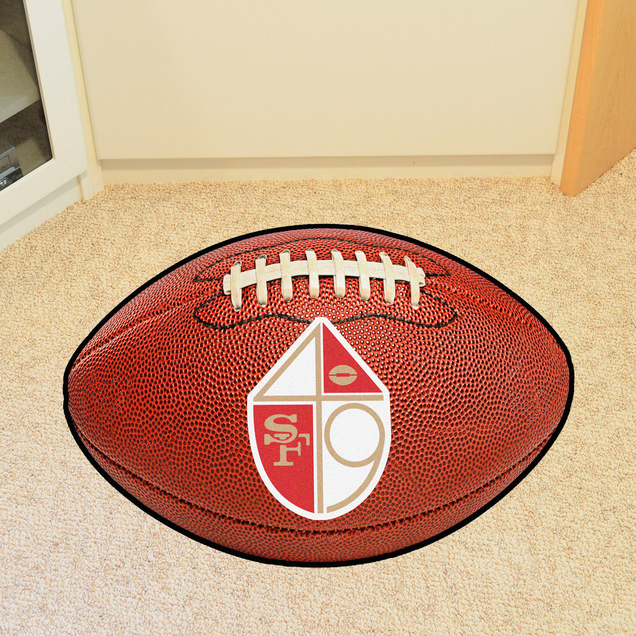20.5' x 32.5' San Francisco 49ers Retro Logo Football Shape Mat