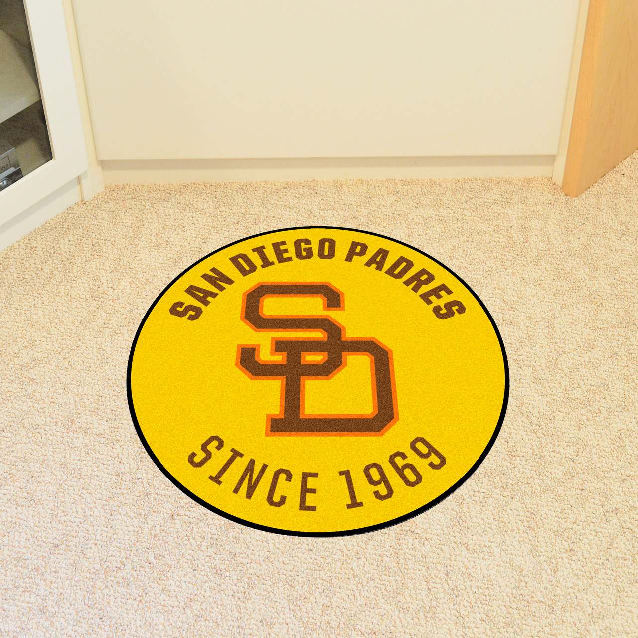 27 1969 San Diego Padres Retro Logo Roundel Round Mat - Floor Rug