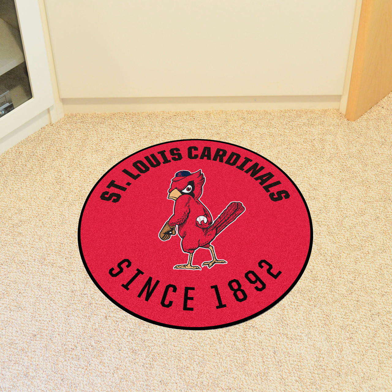 27 1950 St. Louis Cardinals Retro Logo Roundel Round Mat - Floor