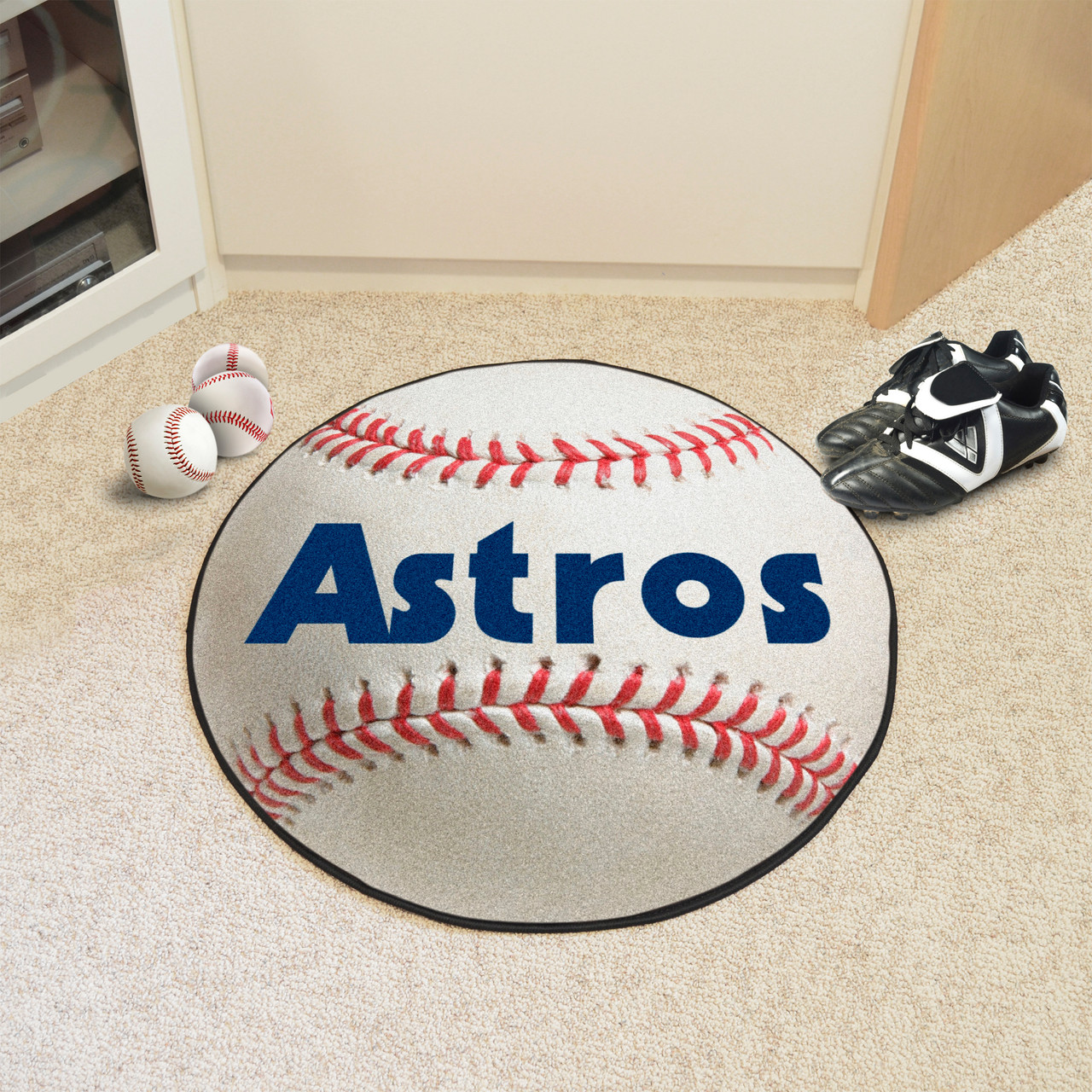 27 1984 Houston Astros Retro Logo Baseball Style Round Mat