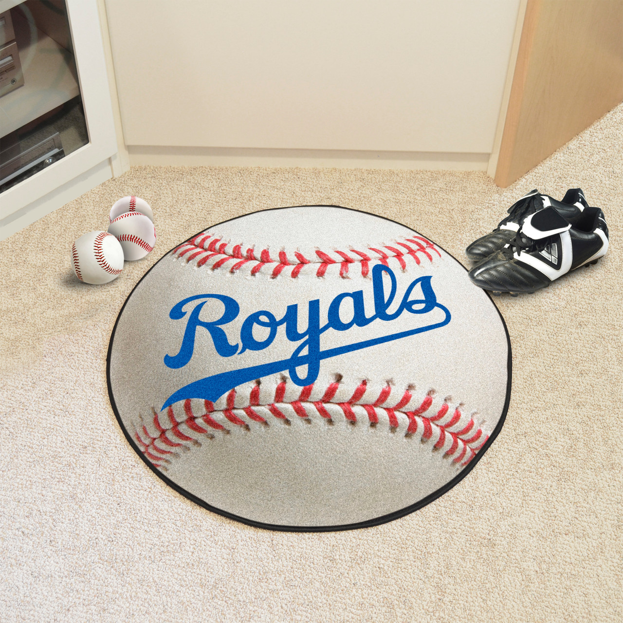 27 1969 Kansas City Royals Retro Logo Baseball Style Round Mat - Floor Rug  - Area Rug