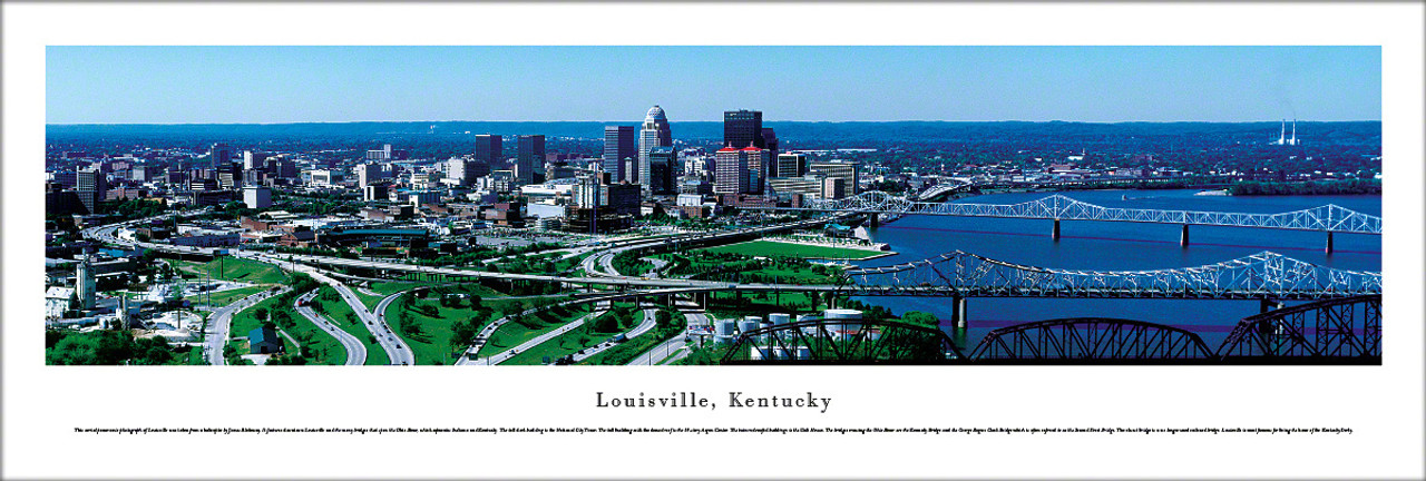 Louisville, Kentucky City Skyline Panoramic Print