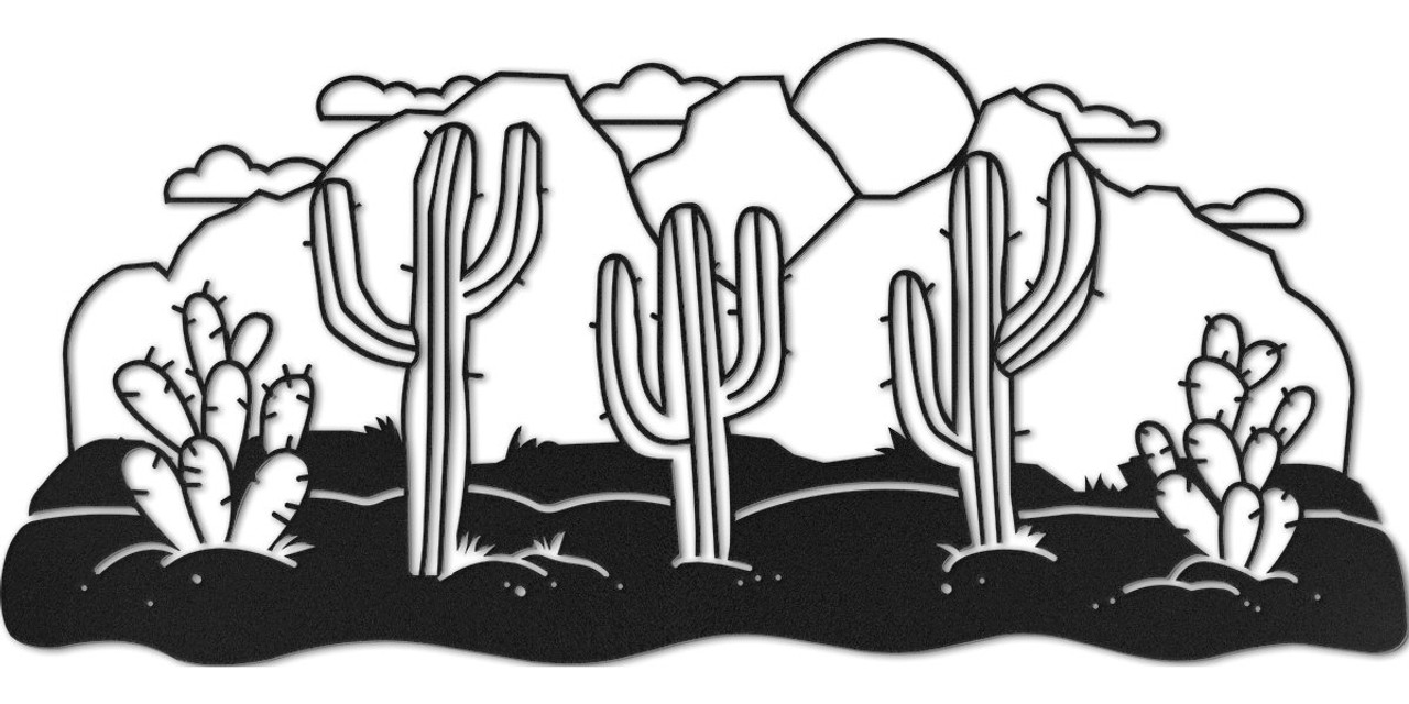 desert clip art black and white