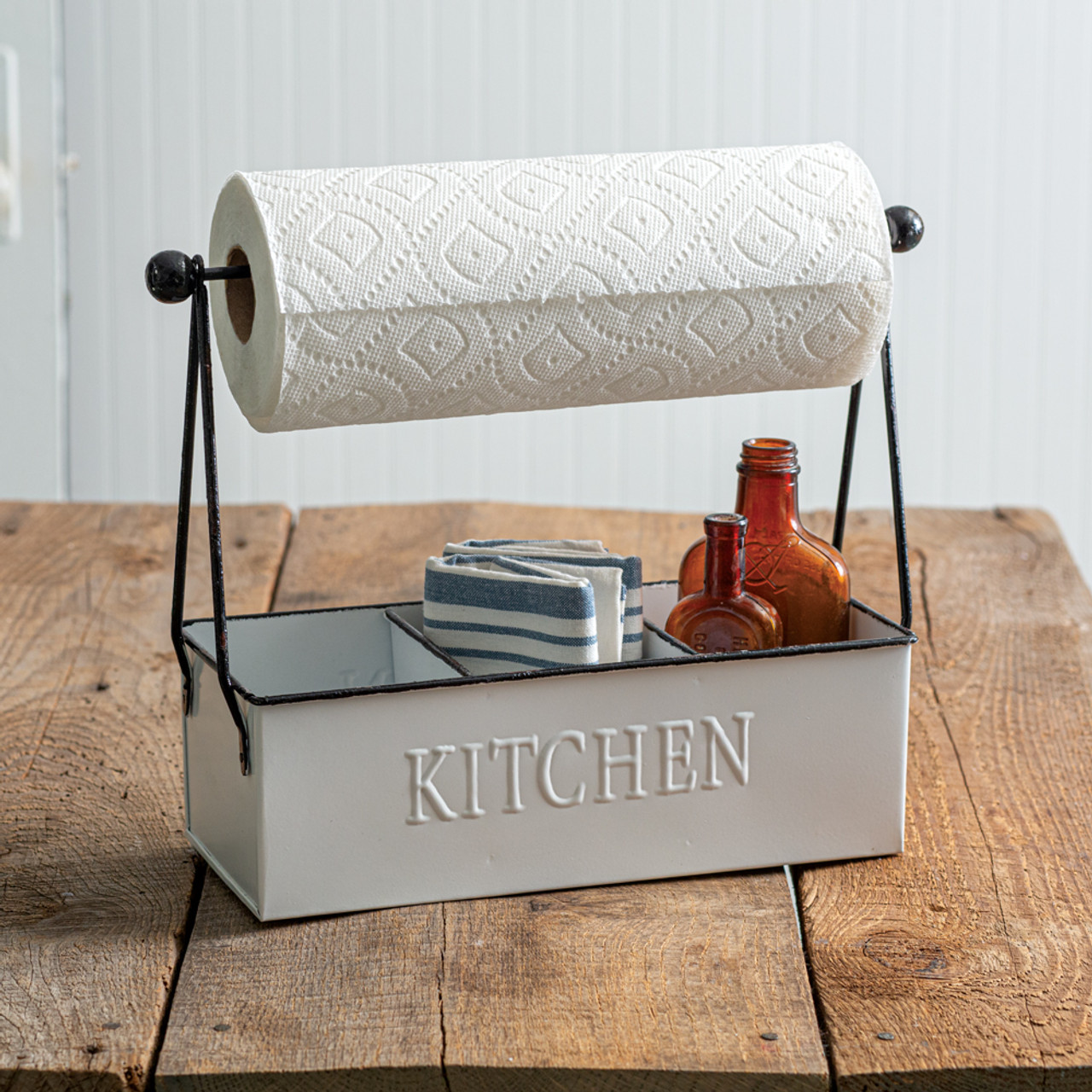 Kitchen Multi Use Metal Paper Towel Holder Caddy - Kitchen Organizers