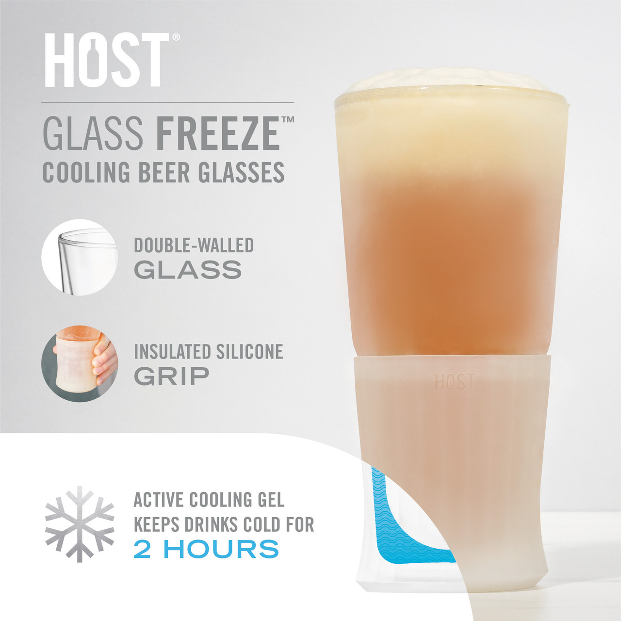 Host Glass Freeze Beer Glass (Set of Two)