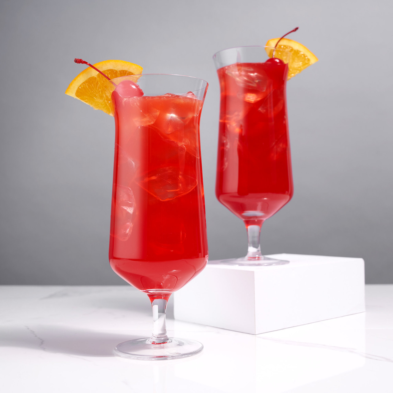Viski Angled Crystal Hurricane Glasses - Thumbnail 2