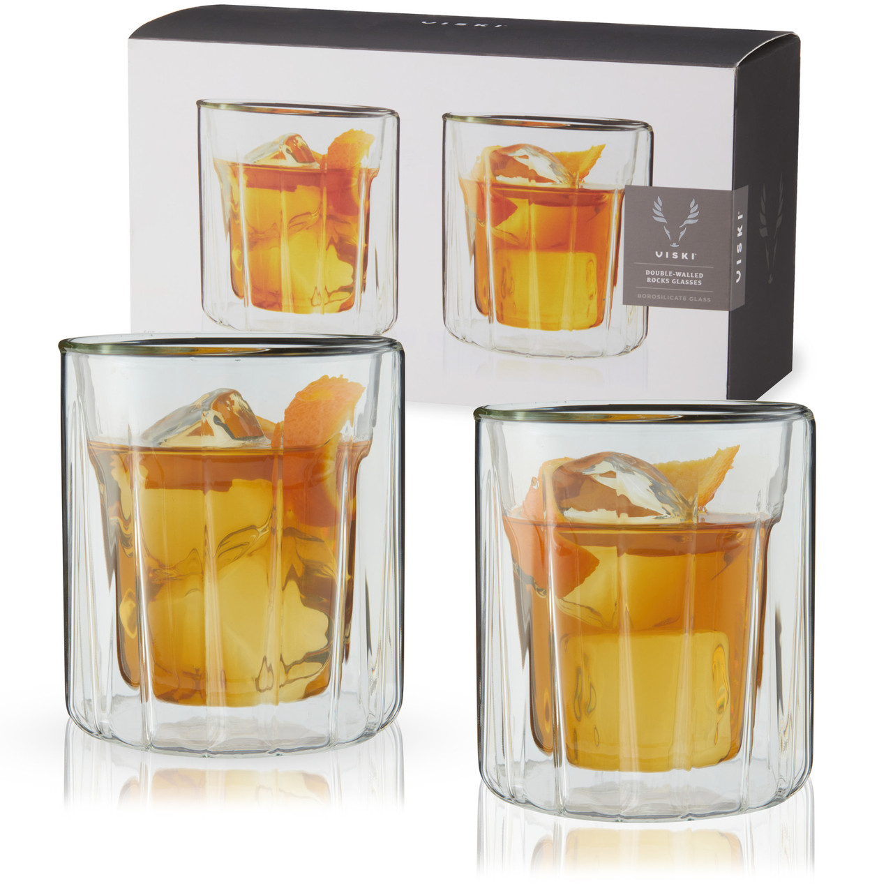 Double Walled Spirits Glass by Viski, Set of 2