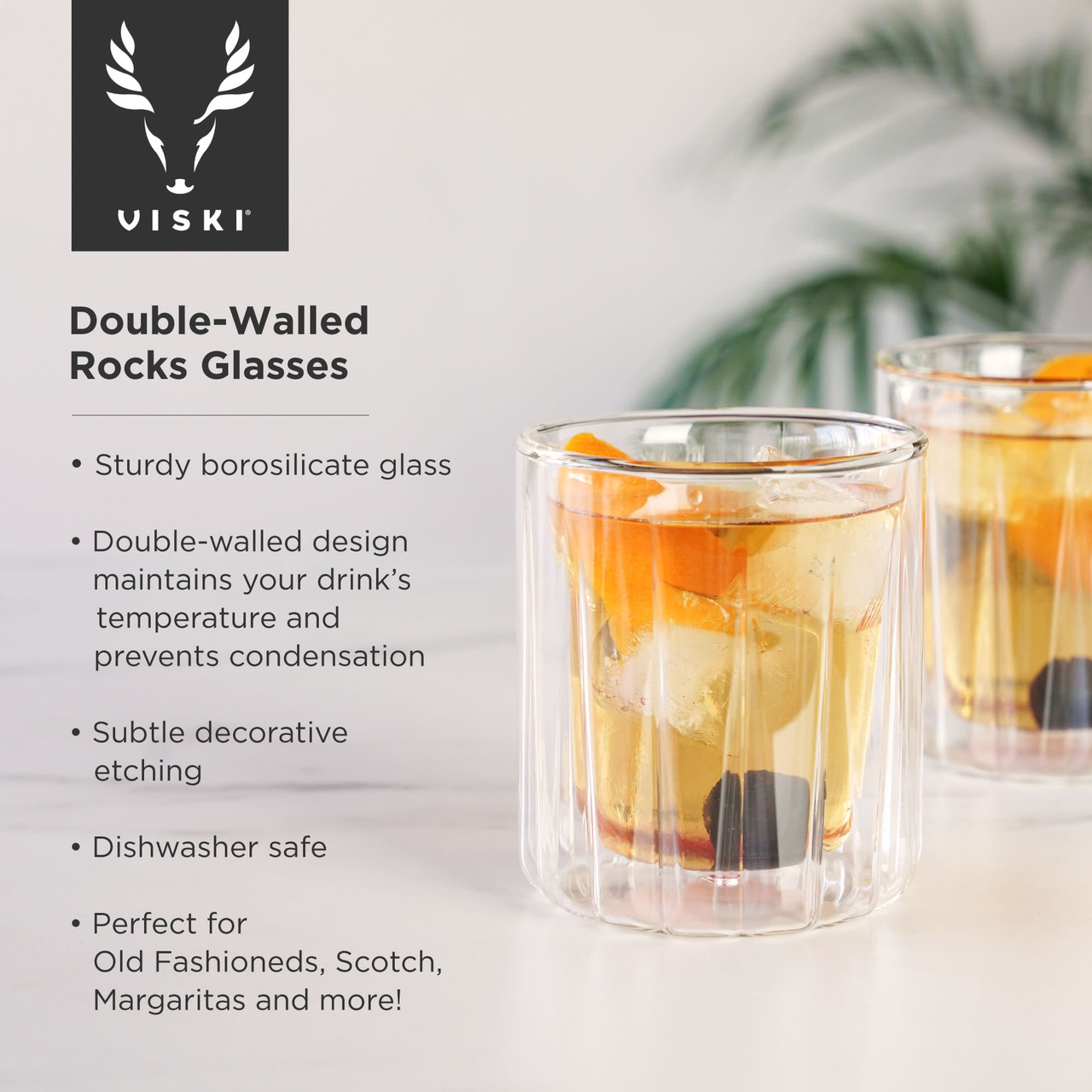 Viski Glacier Double-Walled Chilling Whiskey Glass