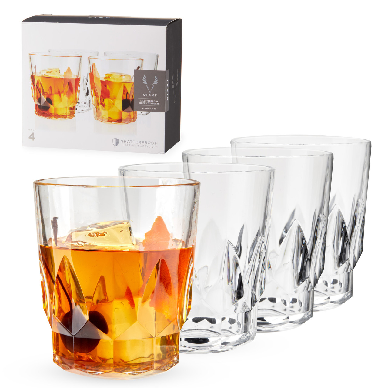 Viski Beau Lowball Tumblers (Set of 4)