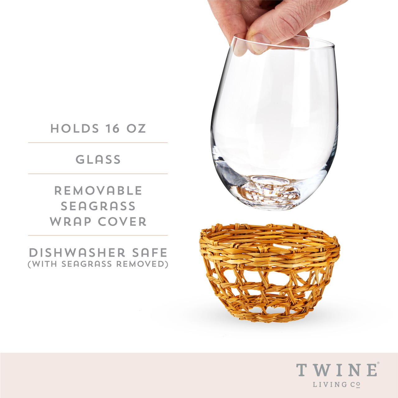 Twine Luster Stemless Wine Glass Set