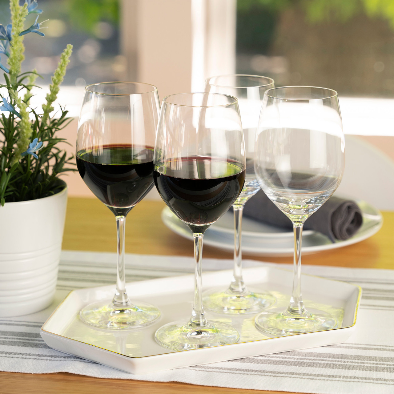 Red Wine Glasses, Set of 4