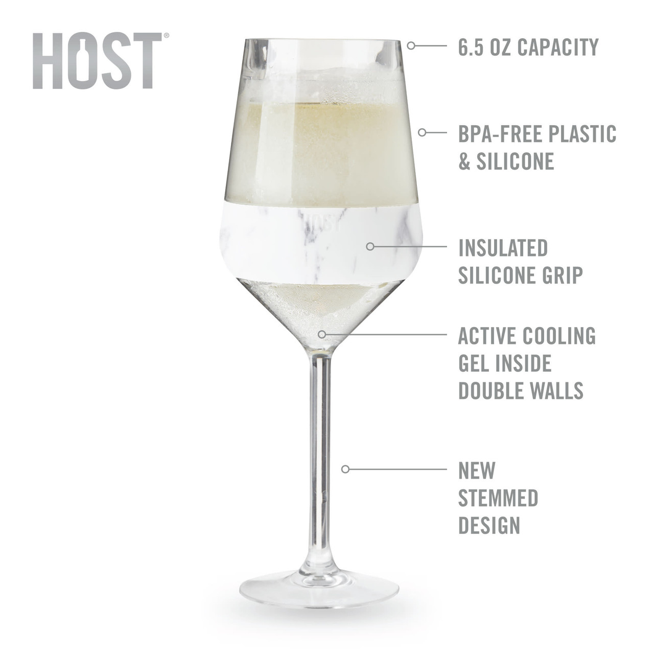 Host Wine Freeze Cooling Cup, Plastic Double Wall Insulated Freezable Drink  Chilling Tumbler