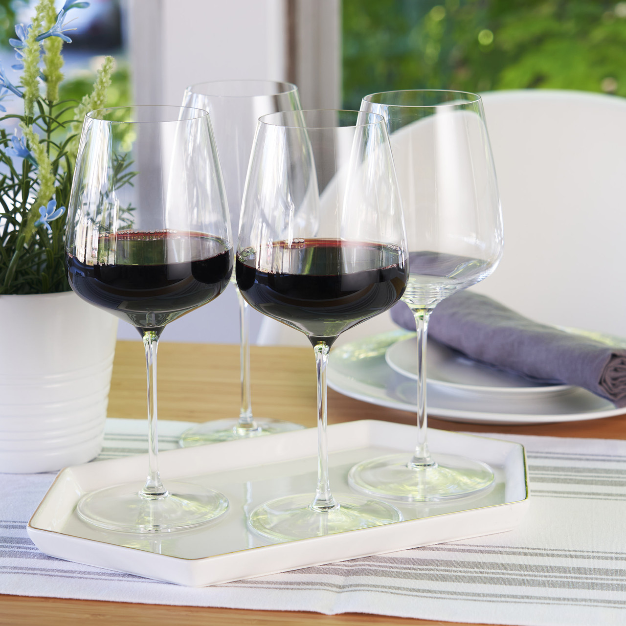 Spiegelau Salute Classic Stemmed Crystal Red Wine Glasses Gift Set of 4 