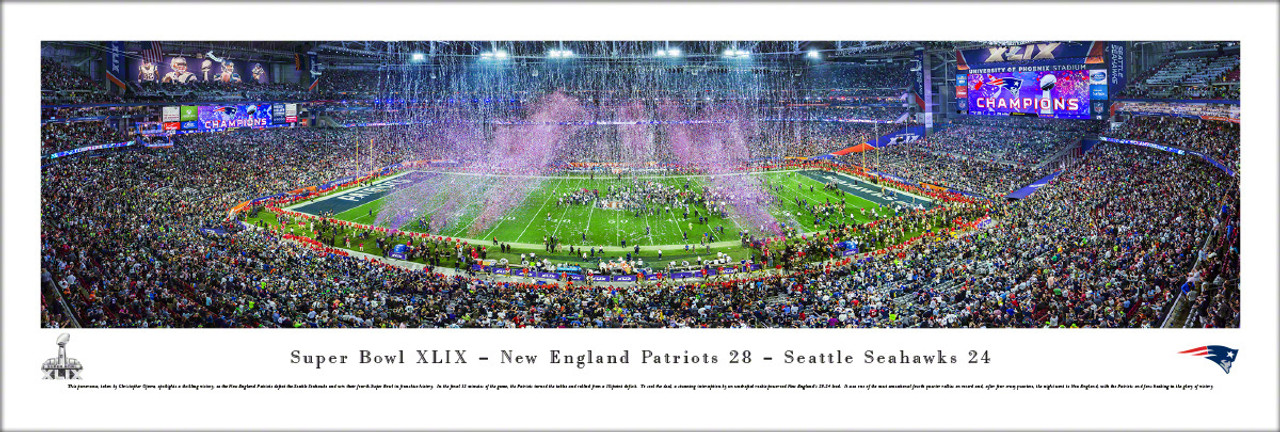 New England Patriots 2015 Super Bowl Champions Panoramic Art Print