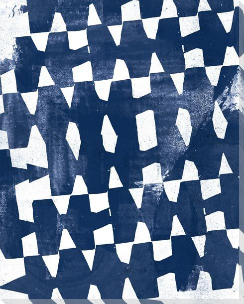 Indigo Abstract 1 Wrapped Canvas Giclee Art Print Wall Art Wall Decor Artwork