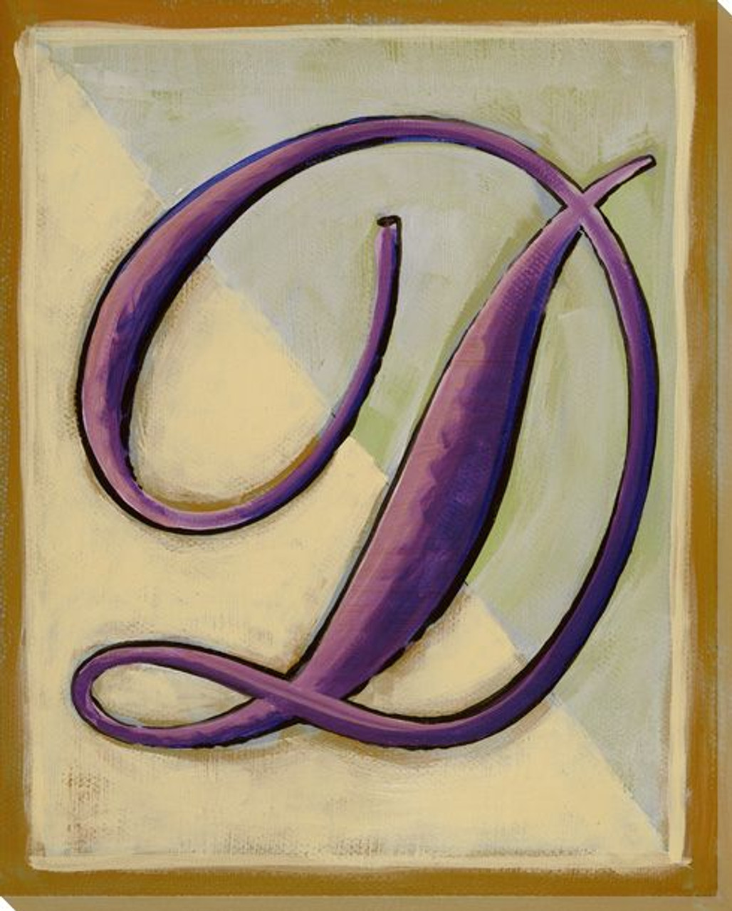 Block Letter D Wrapped Canvas Giclee Print Wall Art Wall Decor Artwork