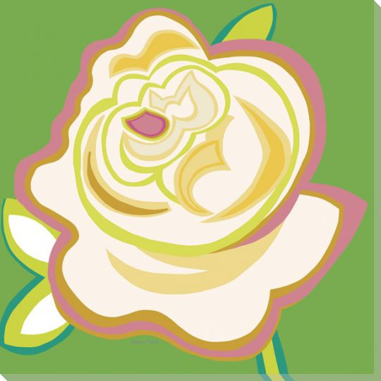 White Spider Mum Flowers Wrapped Canvas Giclee Print Wall Art - Wall