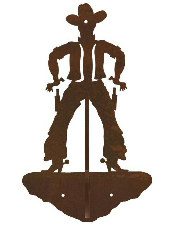 30" Cowboy with Pistol Metal Wall Art Western Wall Decor