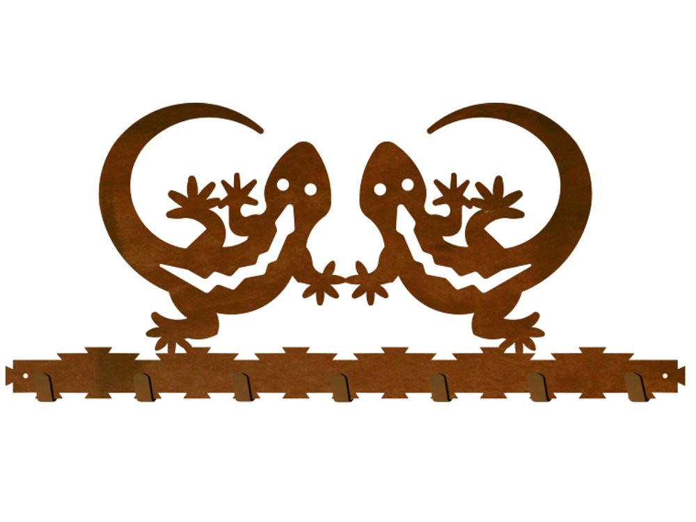Gecko Lizard Metal Wall Key Rack | Desert Wall Organizer