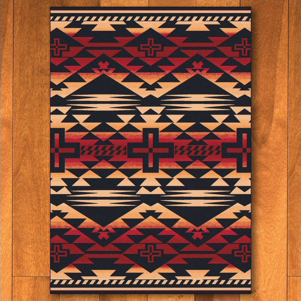 Rustic Cross Burnt Red Southwest Area Rug 3x4 | Southwestern Home Decor ...