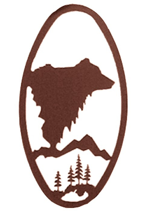 22" Oval Bear Head Metal Wall Art Wildlife Wall Decor