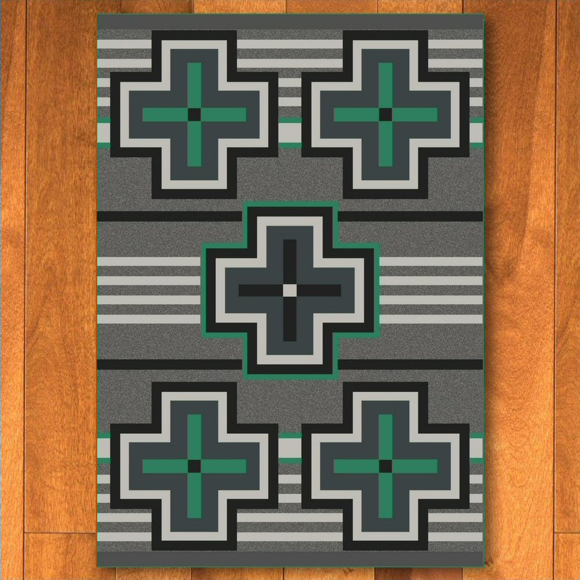 5' x 8' Bounty Jade Southwest Rectangle Nylon Area Rug Floor Rug