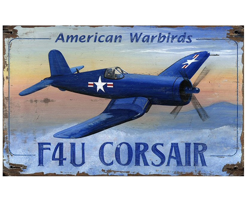 Sign Writing Plane Customizable F4U Corsair Plane Vintage Style Metal Sign - Personalized ...