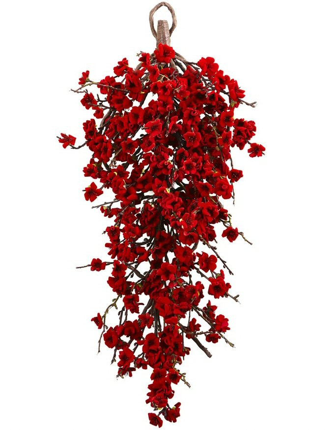 28" Plum Blossom Teardrop Silk Flower Arrangement Artificial Flowers Silk Flowers