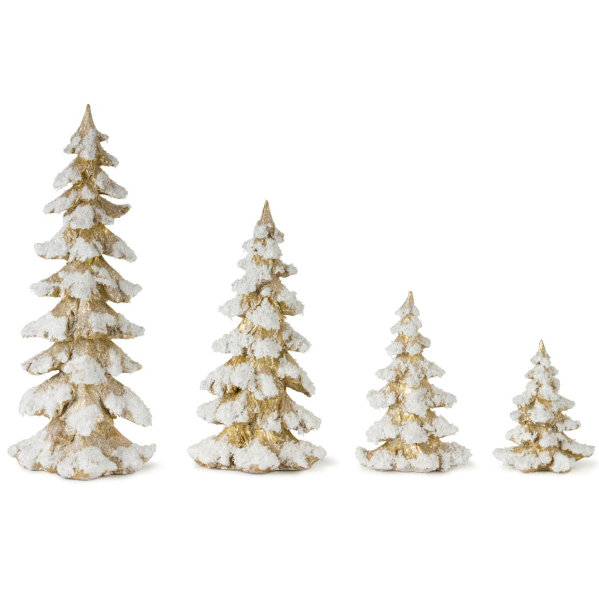 Gold Christmas Tree Sculptures, Set of 3 - Melrose