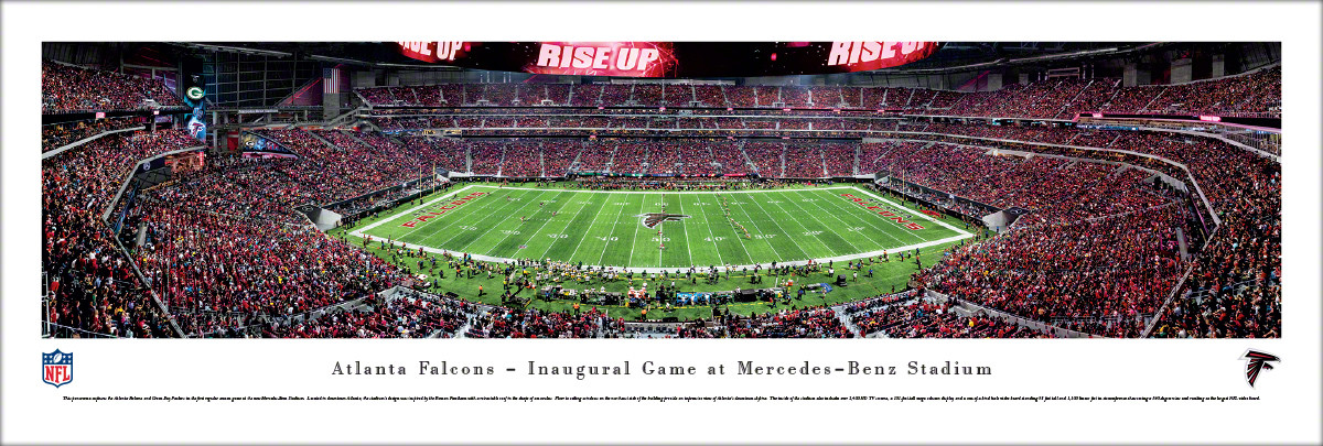 Atlanta Falcons 1st Game at Mercedes-Benz Stadium Panoramic Art Print ...