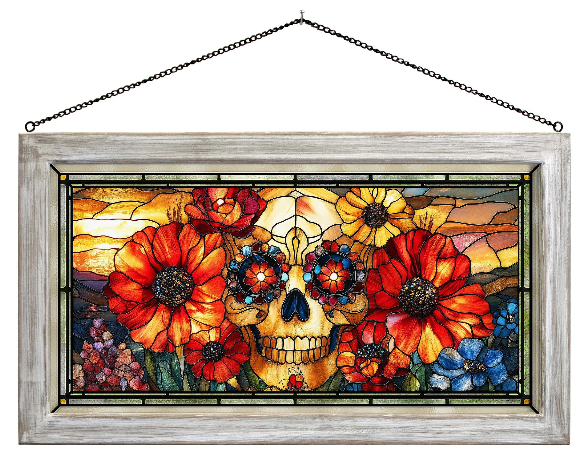 Curated visual reference: Visual Reference: 23 Fragrant Farewell Skull Framed Glass Art