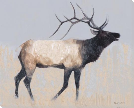 Rustic Elk Wrapped Canvas Giclee Print Wall Art - Wall Decor - Artwork