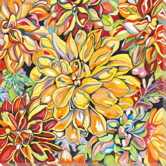 Mum Flowers Wrapped Canvas Giclee Print Wall Art | Flower Wall Decor