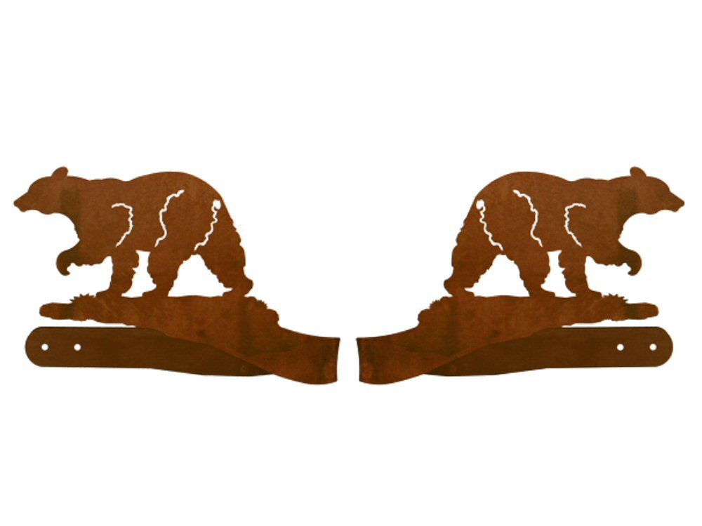 Walking Black Bear Metal Curtain Tie Backs Rustic Curtain Accessories