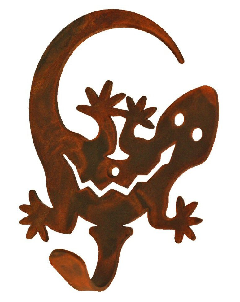 12" Tribal Gecko Lizard Metal Wall Art Southwest Wall Decor Lazart